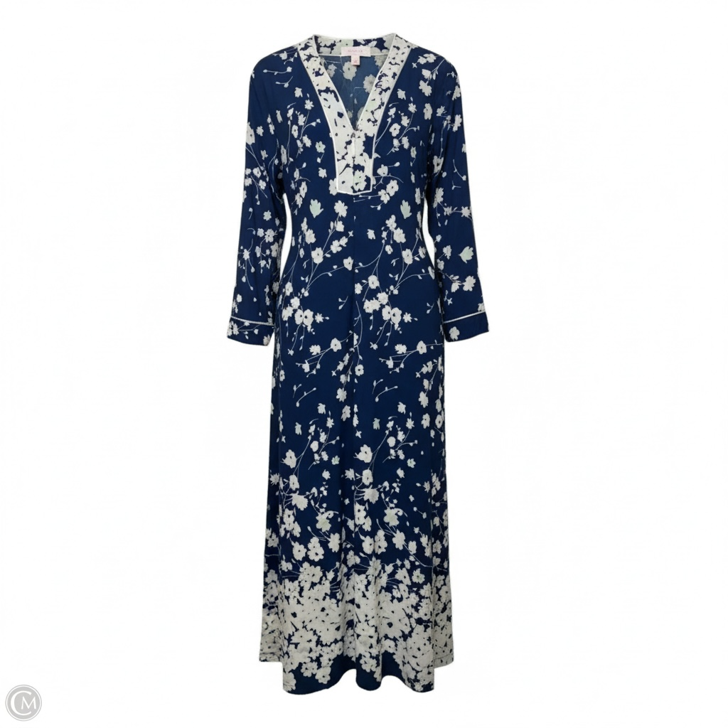 Caftan Dress Designer By Oscar De La Renta Pink Label In Floral Print, Size: L/XL