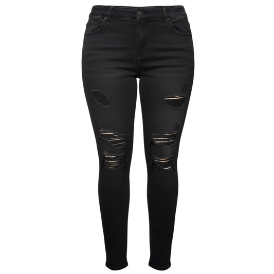 Bombshell Skinny Premium Stretch Jeans By Torrid In Black Denim, Size: 18T