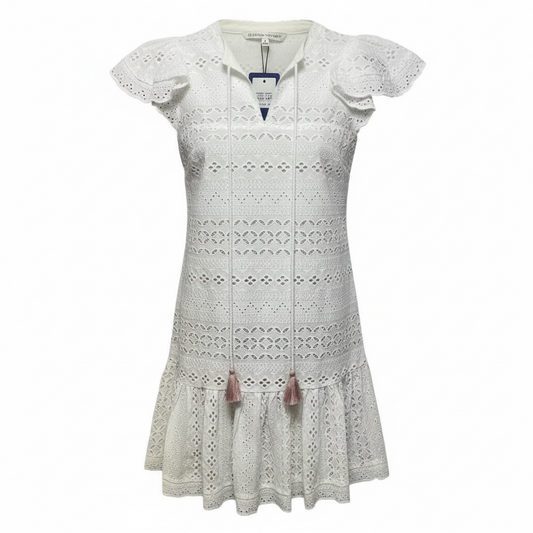 Caro Eyelet Drop Waist Dress Designer By Rebecca Minkoff In White, Size: 2