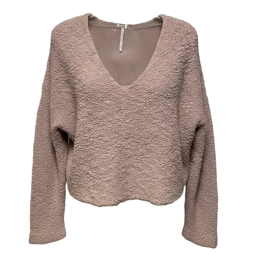 Popcorn Cropped Pullover Sweater By Free People In Mauve, Size: S