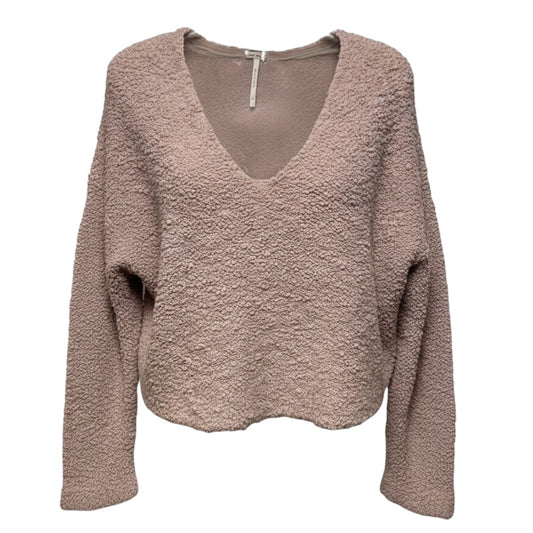 Popcorn Cropped Pullover Sweater By Free People In Mauve, Size: S