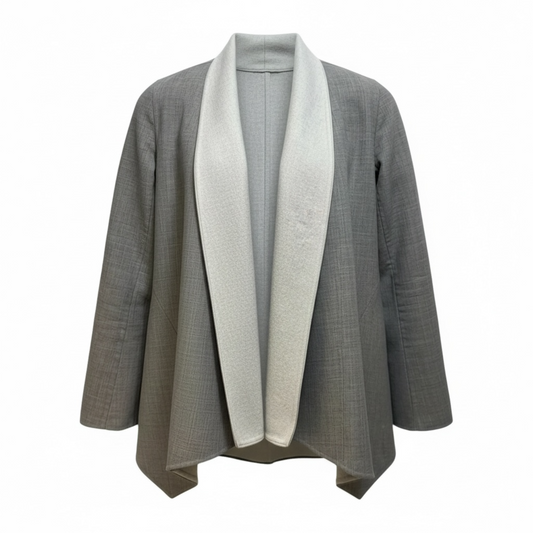 Zanita Reversible Wool Cashmere Double Face Jacket In Designer By Lafayette 148 In Nickel Melange, Size: 6