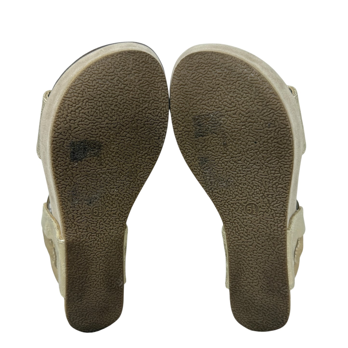 Truce Wedge Sandals By Nature Breeze In Gold, Size: 5.5
