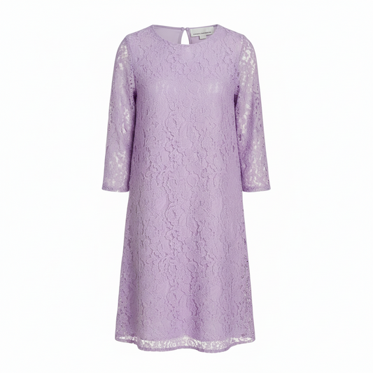 Flora Lace Knit Swing Dress By Caroline Rose In Iced Orchid, Size: XL
