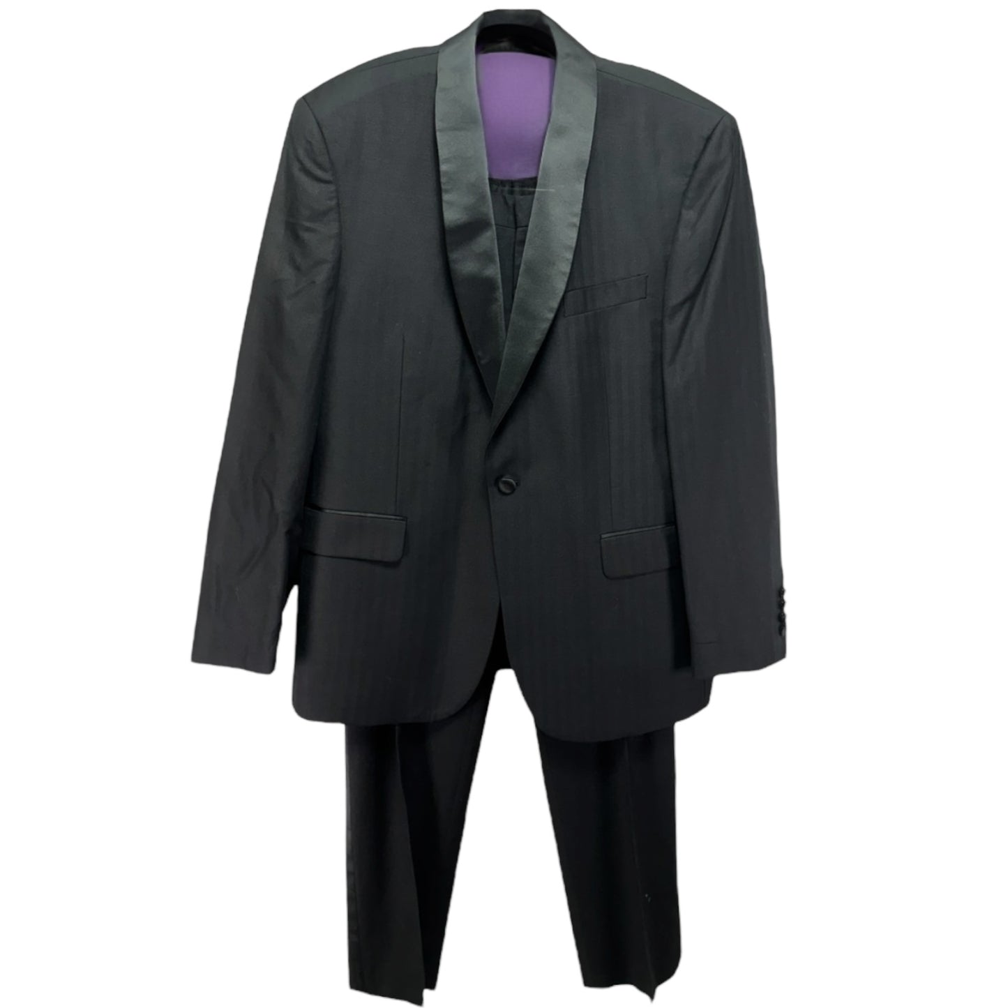 Men’s Shawl Collar Wool Blend Tuxedo Jacket & Trousers Suit By Jos A. Bank In Black, Size: 44