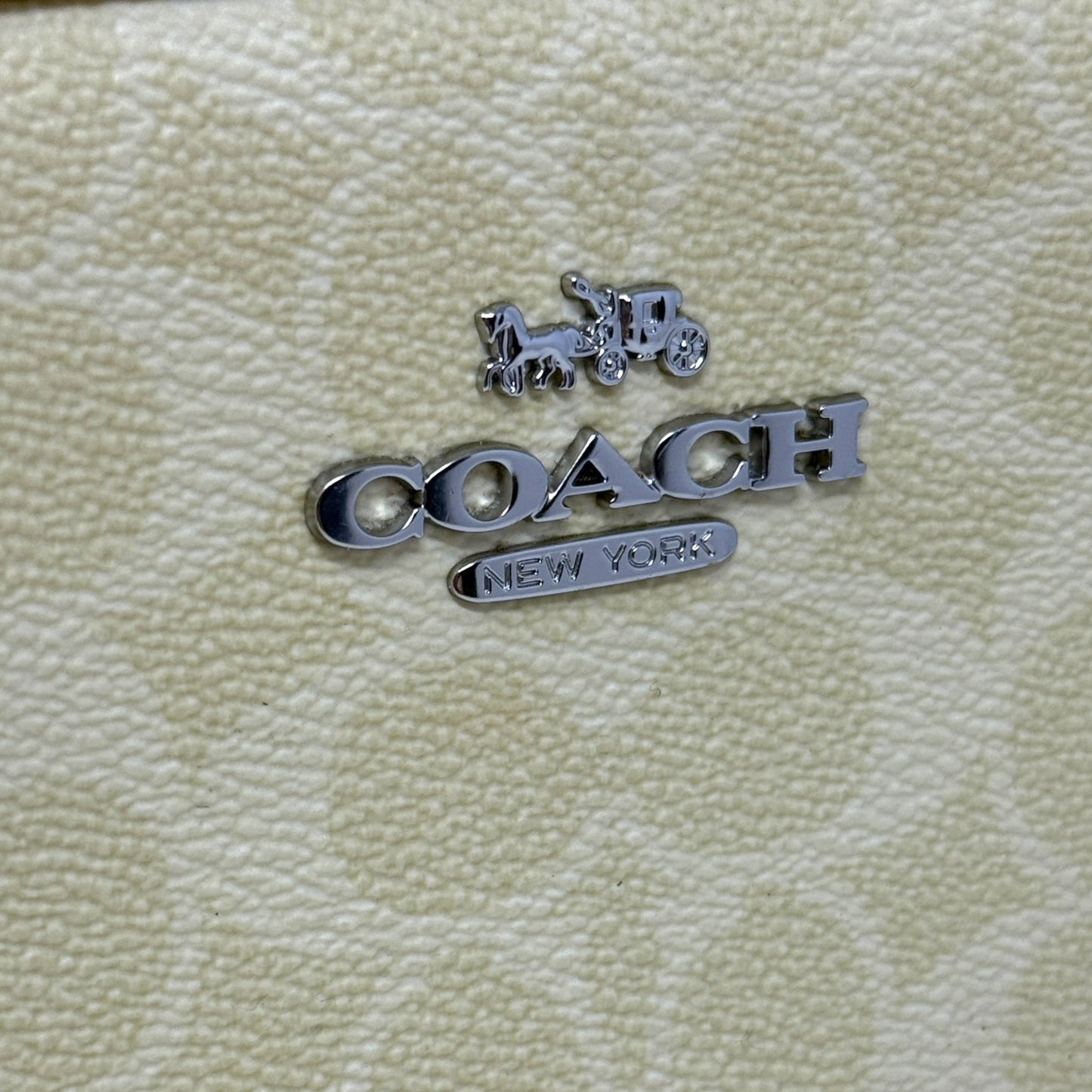 Mini Jamie Camera Signature Coated Canvas Crossbody Bag Designer By Coach In Hay, Size: Medium