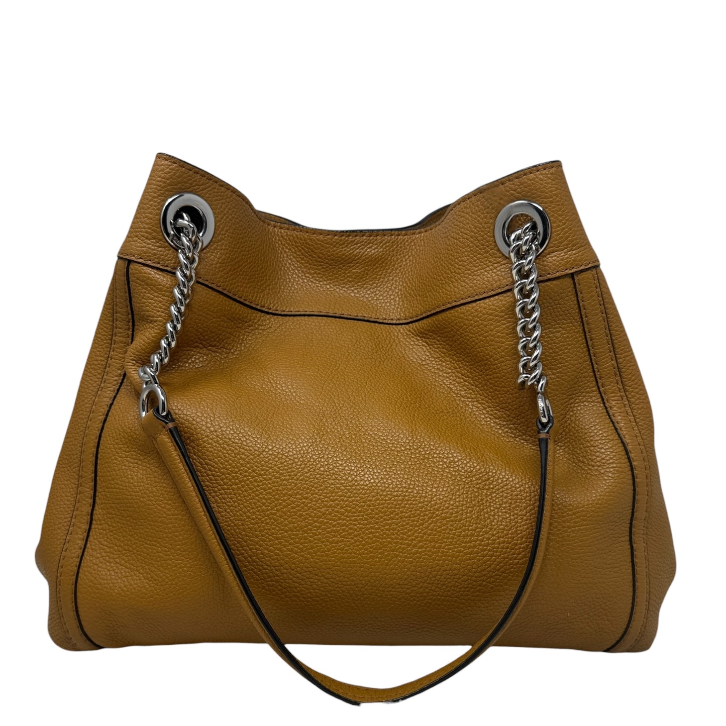 Turnlock Edie Pebbled Leather Shoulder Bag Designer By Coach, Size: Medium