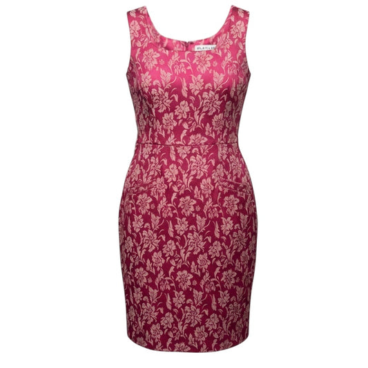 Floral Jacquard Sheath Midi Dress By Clotilde New York In Pink, Size: 0