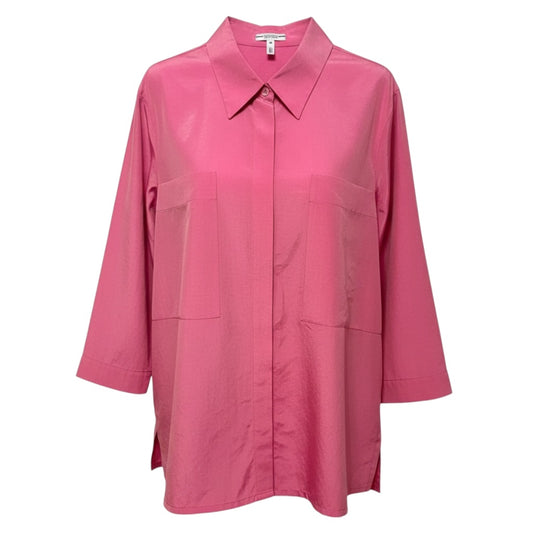Silk Blend Shirt Designer By Escada Sport In Pink, Size: M