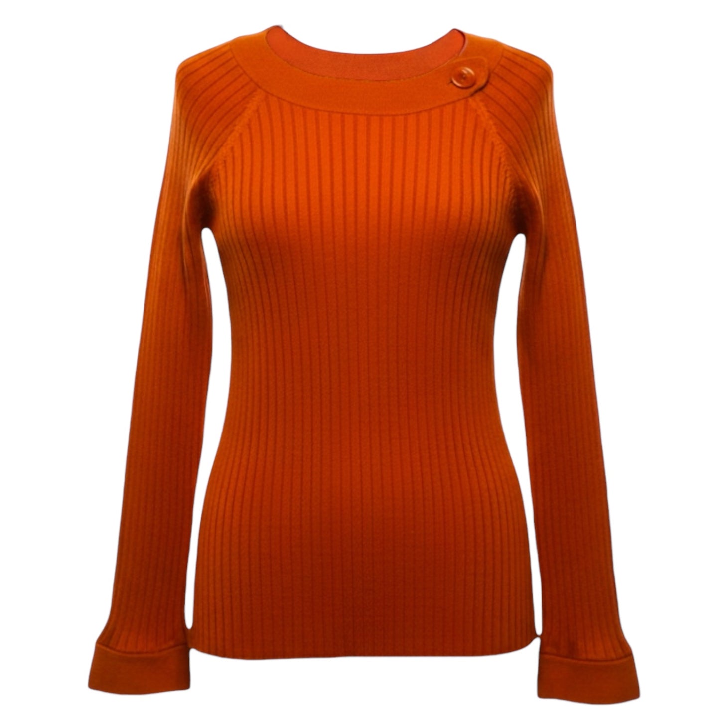 Ribbed Sweater By Alain Manoukian In Orange, Size: M