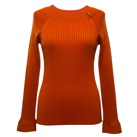 Ribbed Sweater By Alain Manoukian In Orange, Size: M