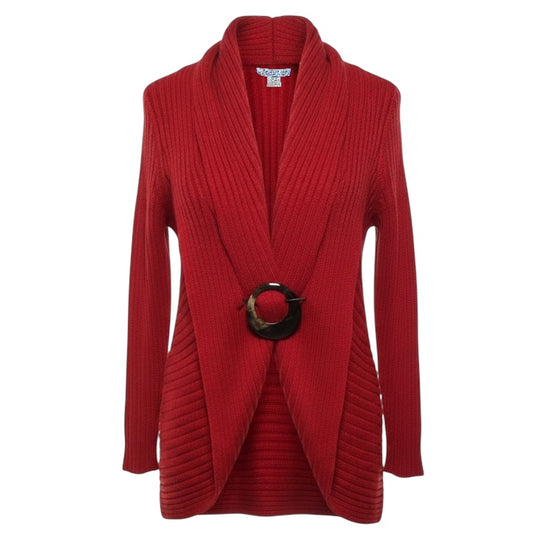 Pia Alpaca Cardigan By Alicia Peru In Red, Size: M