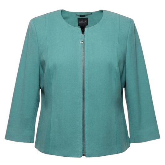 Goat Suede Leather Jacket By Madeleine In Aqua, Size: 4