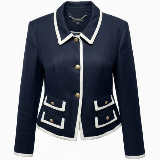 Linen Blend Blazer By J. Crew In Navy, Size: 14
