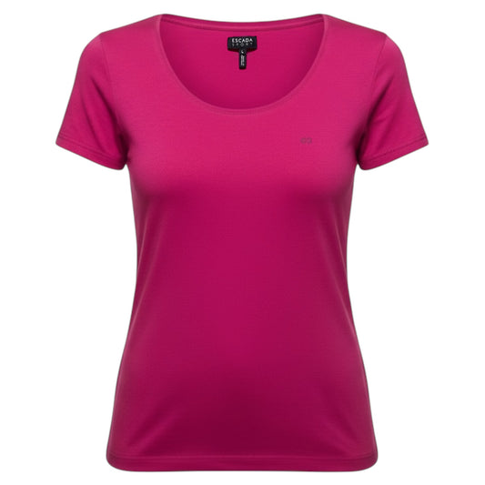 Top Short Sleeve Designer By Escada In Pink, Size: L