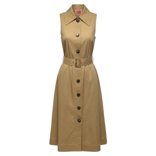 Khaki Sleeveless Shirtdress Designer By Kate Spade In Tan, Size: XXS