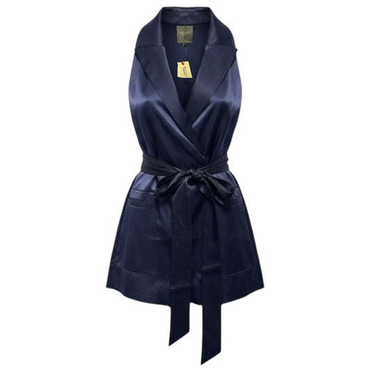 Tailored Satin Longline Vest By Ted Baker In Navy, Size: S