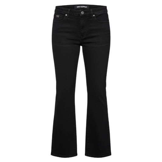 High Rise Flare Leg Jeans Designer By Karl Lagerfeld In Black, Size: 14