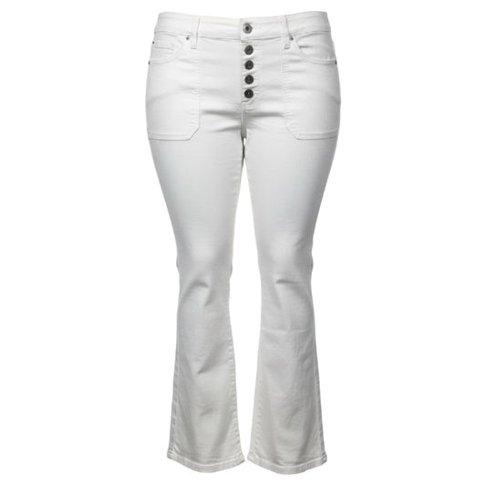 Flare Super Soft Mid-Rise Jeans By Torrid In White, Size: 12