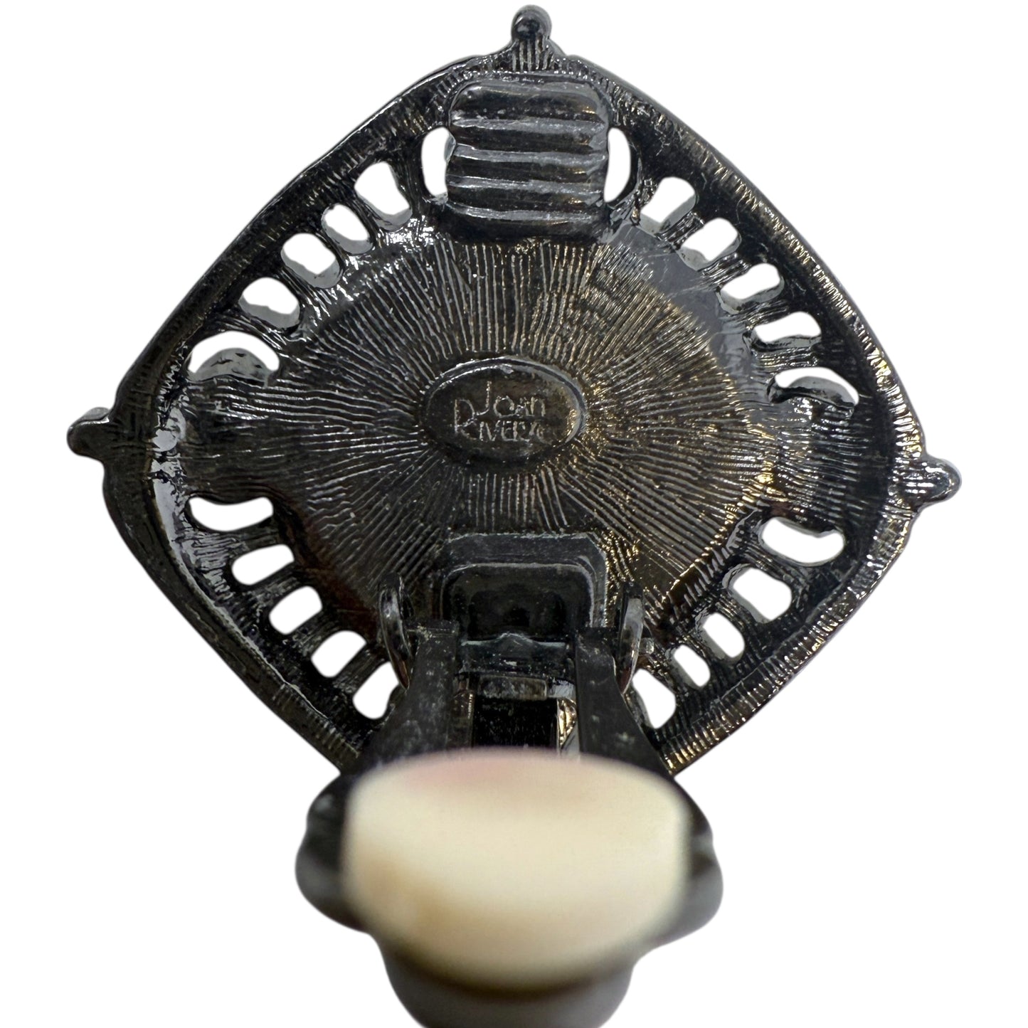 Vintage Cameo & Crystal Clip Earrings By Joan Rivers