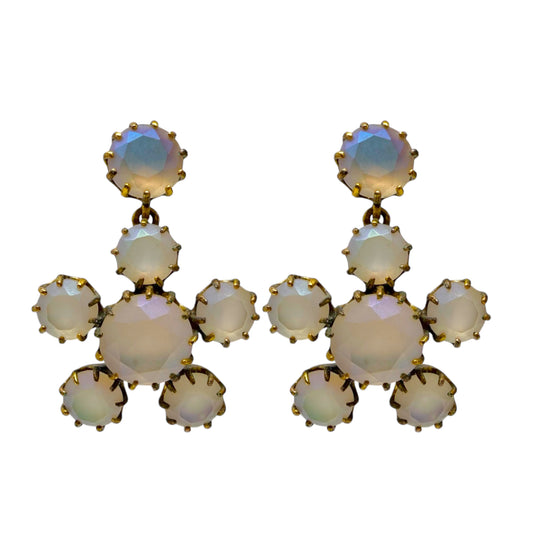 Iridescent Floral Gold Plated Drop Earrings By J Crew