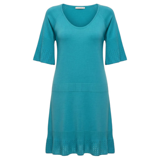 Cashmere Knit Mini Dress By Calypso St Barth In Aqua, Size: M