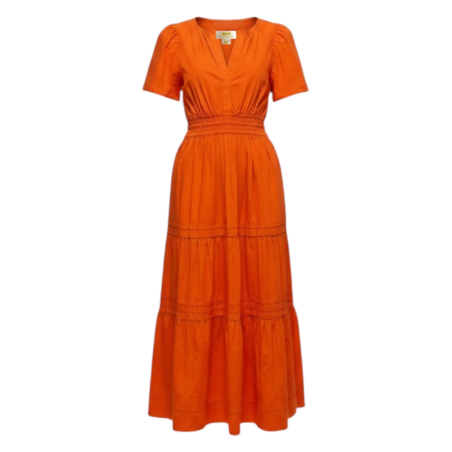 The Somerset Short Sleeve Maxi Dress By Maeve In Orange, Size: S