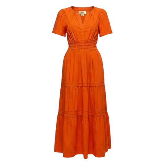 The Somerset Short Sleeve Maxi Dress By Maeve In Orange, Size: S