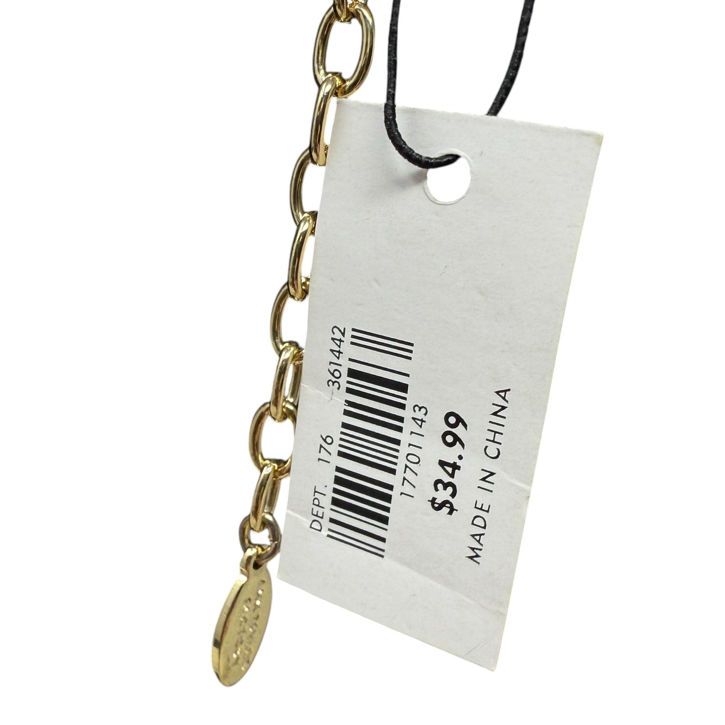 Gold Tone & Crystal Station Necklace By Ann Taylor