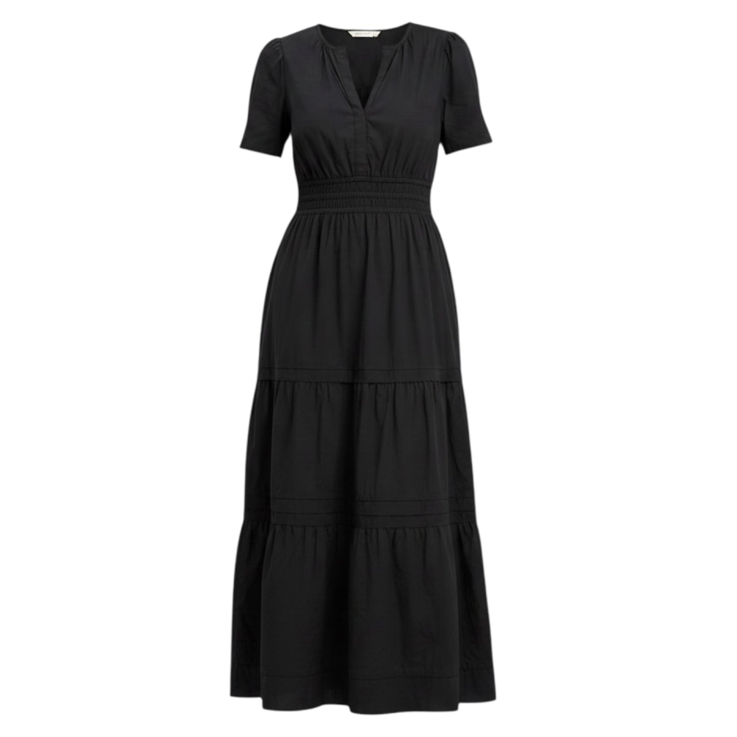 100% European Linen Tiered Maxi Dress By Quince In Black, Size: XL
