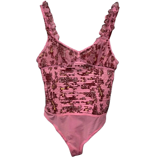 Weekend Plans Bodysuit By Free People In Pink, Size: XS