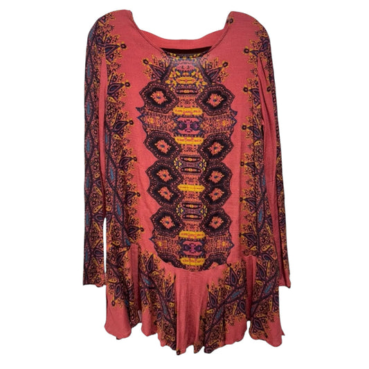 Smooth Talker Tunic Dress By Free People In Copper Combo, Size: S