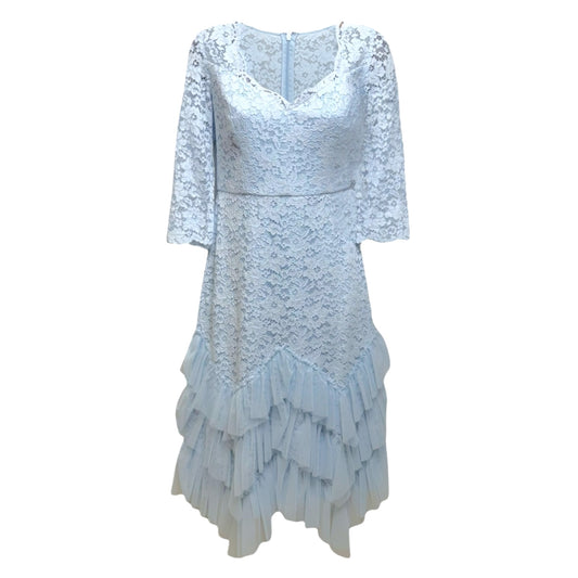 Stretch Lace & Tulle Cocktail Dress By Bcbgmaxazria In Blue, Size: 4