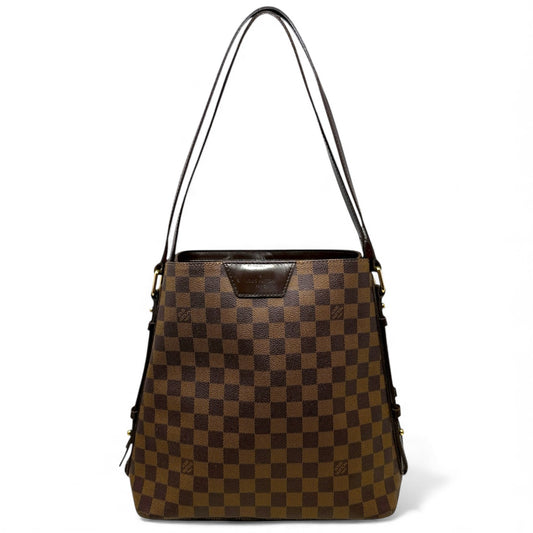 Cabas Rivington Tote In Damier Ebene Canvas Luxury Designer By Louis Vuitton, Size: Large