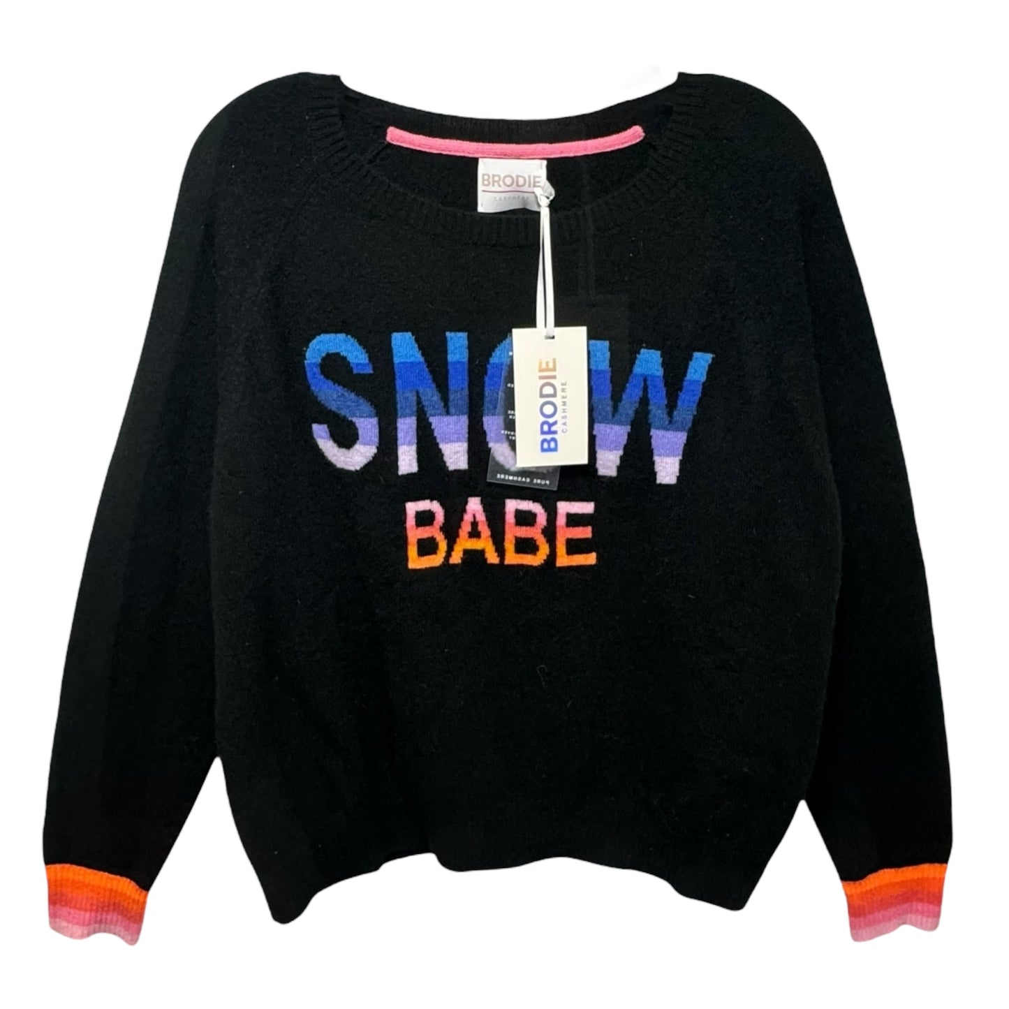 Snow Heart Cashmere Sweater By Brodie In Black, Size: L