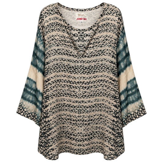 Silk Tunic Designer By Johnny Was In Multi-colored, Size: XL