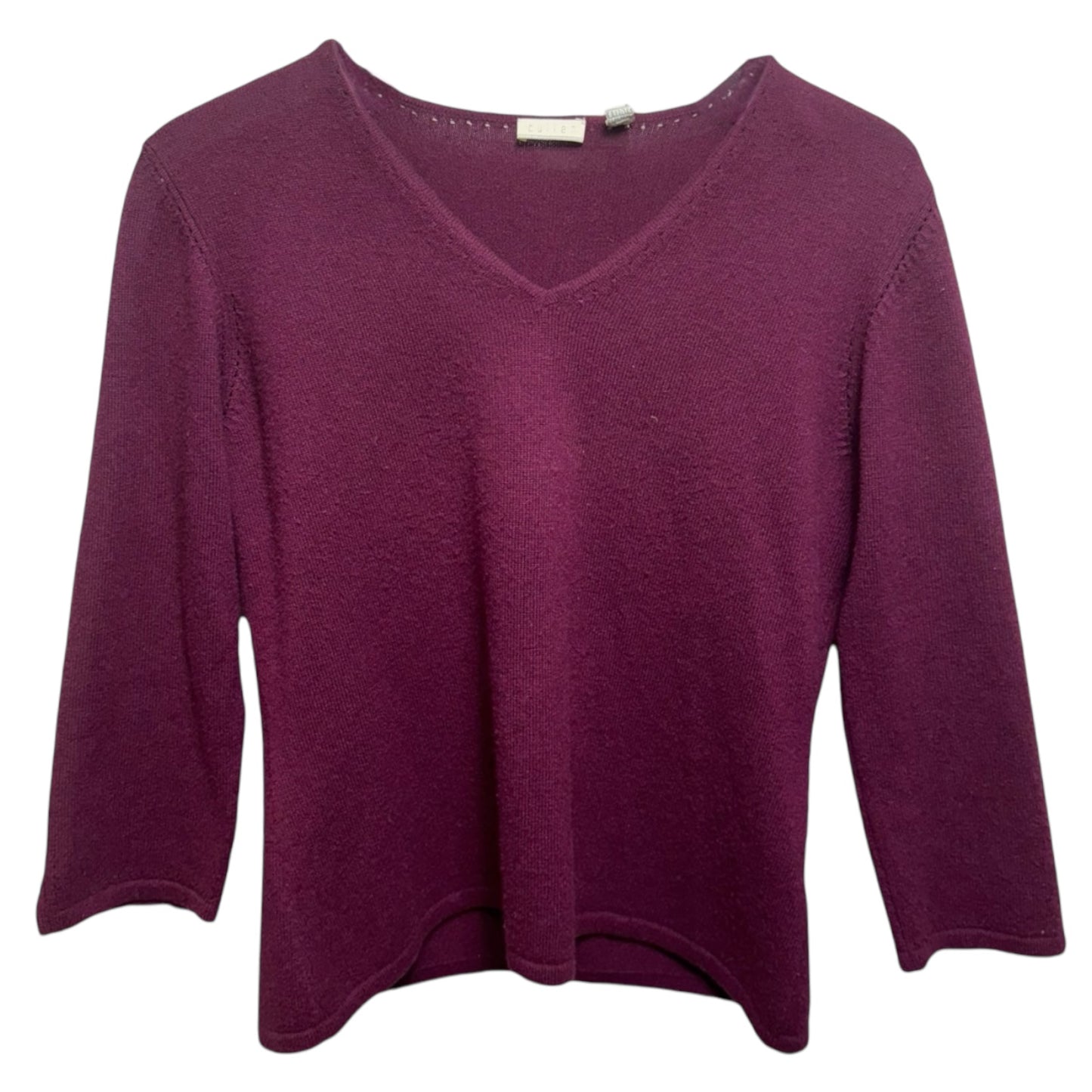 V Neck Cashmere Sweater By Cullen In Maroon, Size: M