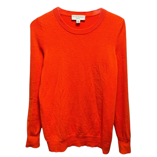 Crew Neck Cashmere Sweater By White And Warren In Orange, Size: M