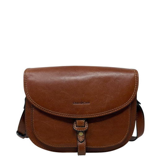 Sybille Vachetta Leather Crossbody Bag By Gianni Conti, Size: Medium