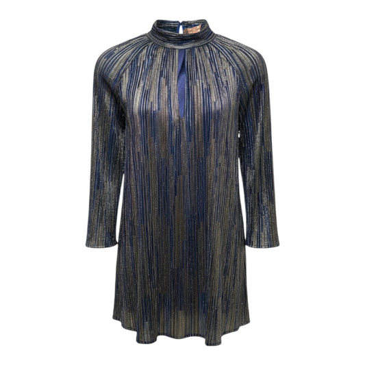 Metallic Dress Casual Short By Traffic People In Striped Pattern, Size: M