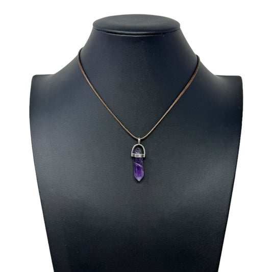 Amethyst point wand (Calming stone) crystal necklace  By Unknown Brand