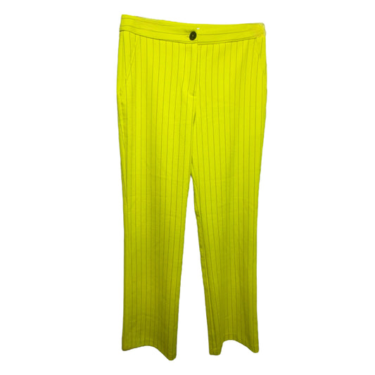 Pinstriped Boot Cut Pants - Neon Yellow By Current Air  Size: M