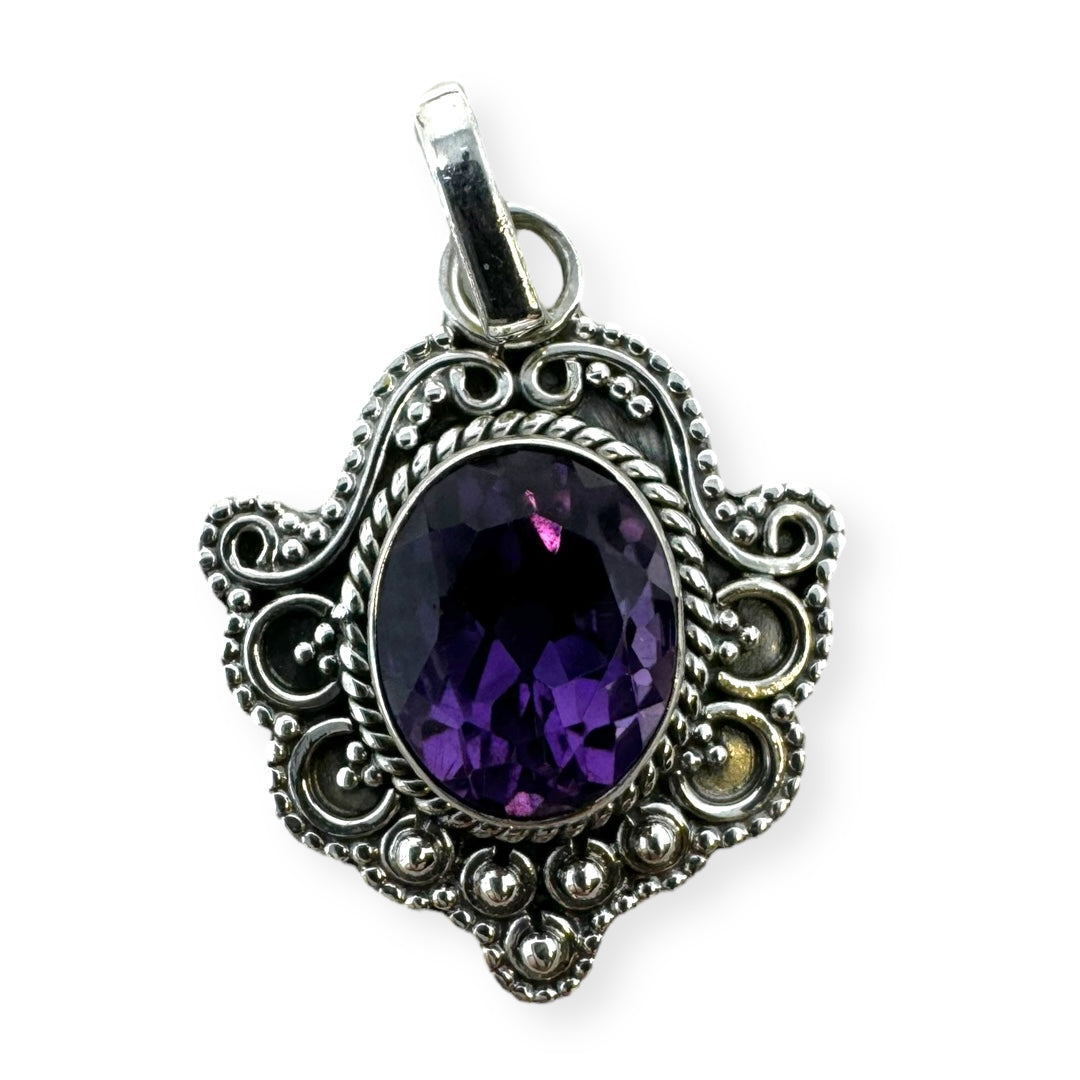 Sterling Silver Purple Stone Pendant