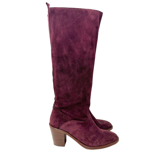 Adventurer Suede Boots - Bordeaux Luxury Designer By Penelope Chilvers X India Hicks  Size: 10