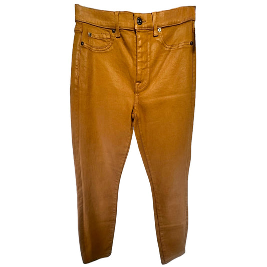High Waist Ankle Skinny Pants in Coated Ginger By Seven For All Mankind  Size: 6