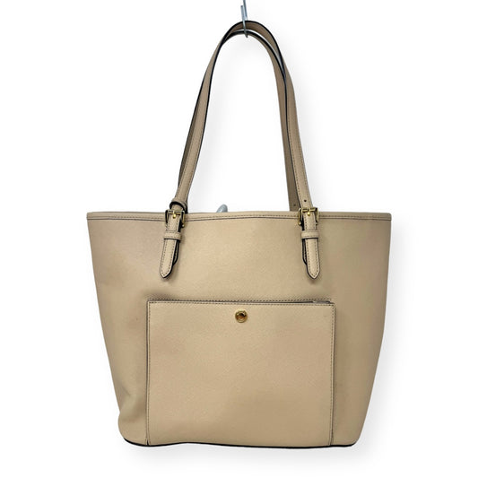 Jet Set Large Snap Pocket Tote in Bisque Saffiano Leather Designer By Michael By Michael Kors  Size: Large