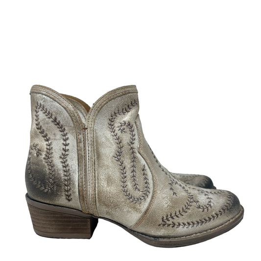 Embroidered R-Toe Booties Taupe By Sterling River  Size: 8