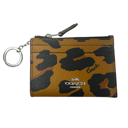Mini Skinny Id Case With Leopard Print Designer By Coach  Size: Small
