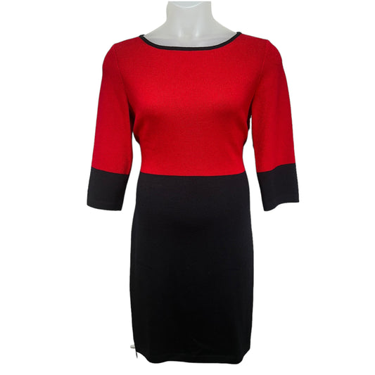 Colorblock Sheath Dress, Black/Venetian Designer By St John Collection  Size: 10