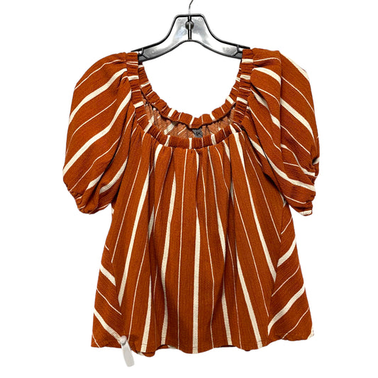 Elodie Off-The-Shoulder Top in Terracotta Stripe By Anthropologie  Size: Xs
